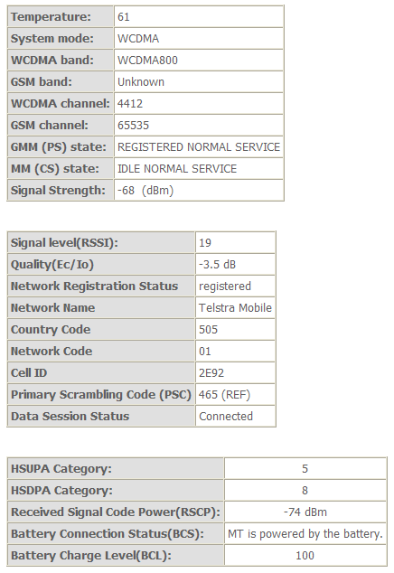 3G9WT web interface