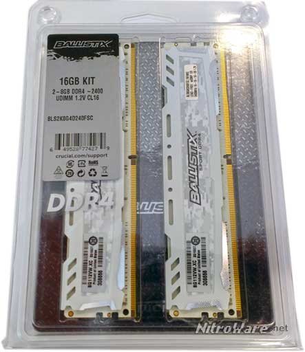 Crucial Ballistix Sport White DDR4-2400 16GB kit of two 8GB RAM.