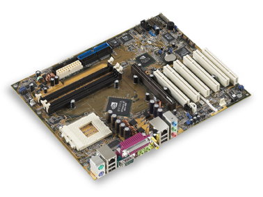 ASUS A7N8X mainboard - featuringthe NVIDIA nForce2 chipset and integrated dual networking from NVIDIA and 3Com Corp - 2003