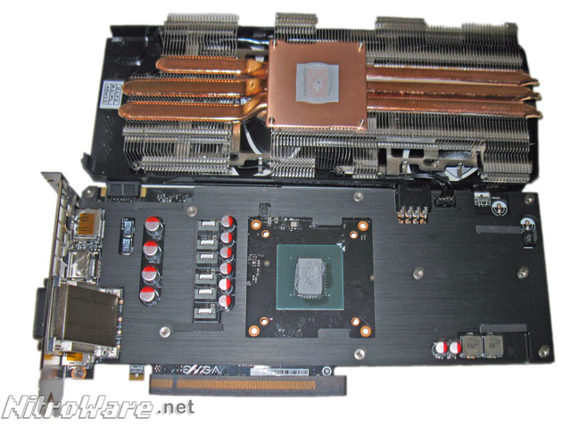 EVGA GTX 960 SSC PCB, Top plate and Heatsink/Fan Cooler