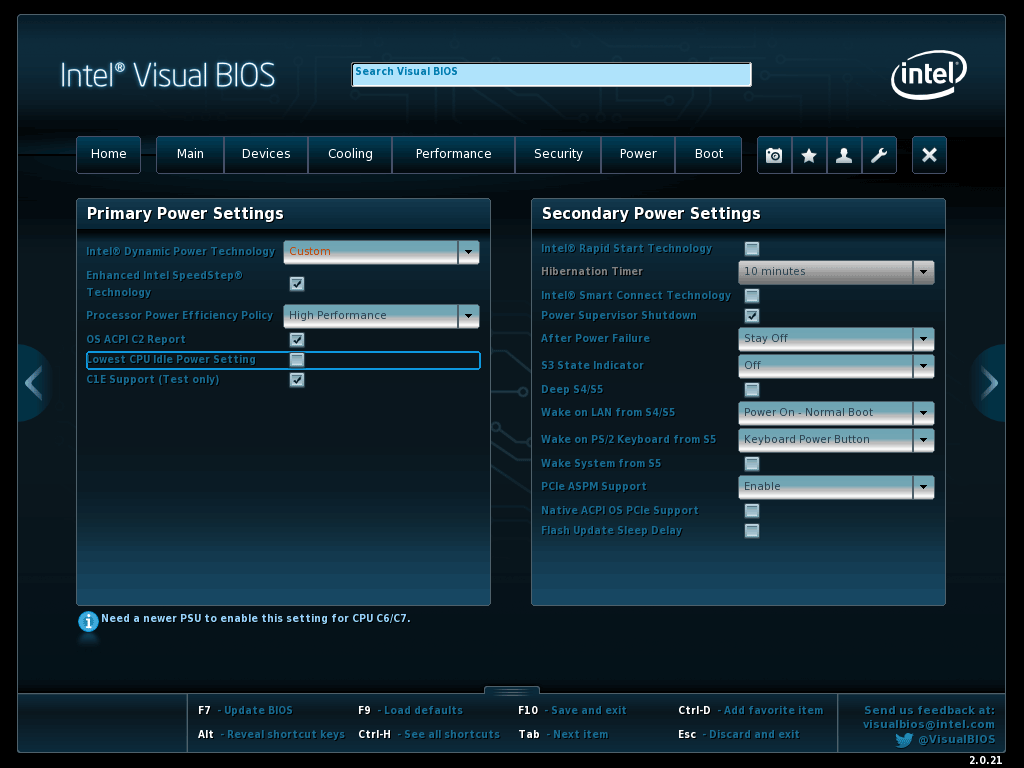 Haswell C6/C7 BIOS setting